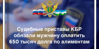 🔹Судебные приставы КБР обязали мужчину оплатить 650 тысяч долга по алиментам - УФССП